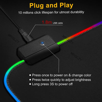 RGB LED Custom Gaming Mouse Pad