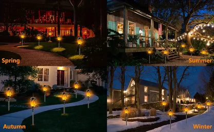 12 LED Solar Flame Garden Light