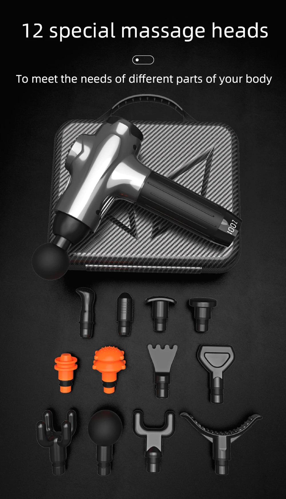 Professional 12-Head Massage Gun