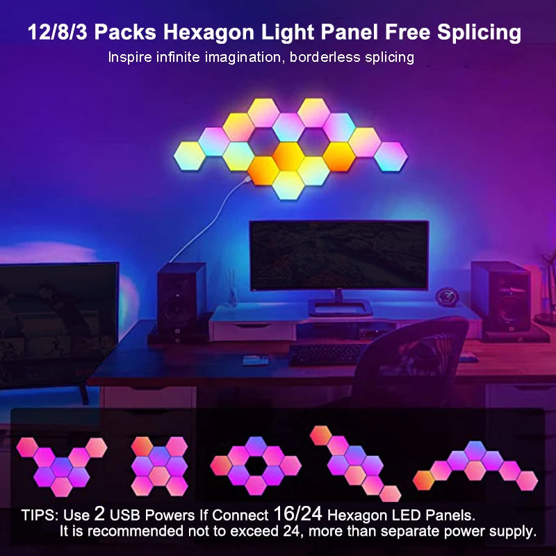 RGB Hexagon LED Wall Light