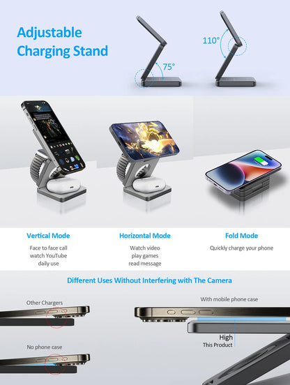 3 in 1 Magnetic Wireless Charging Station