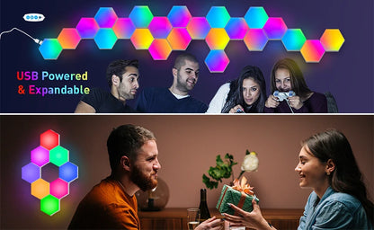RGB Hexagon LED Wall Light