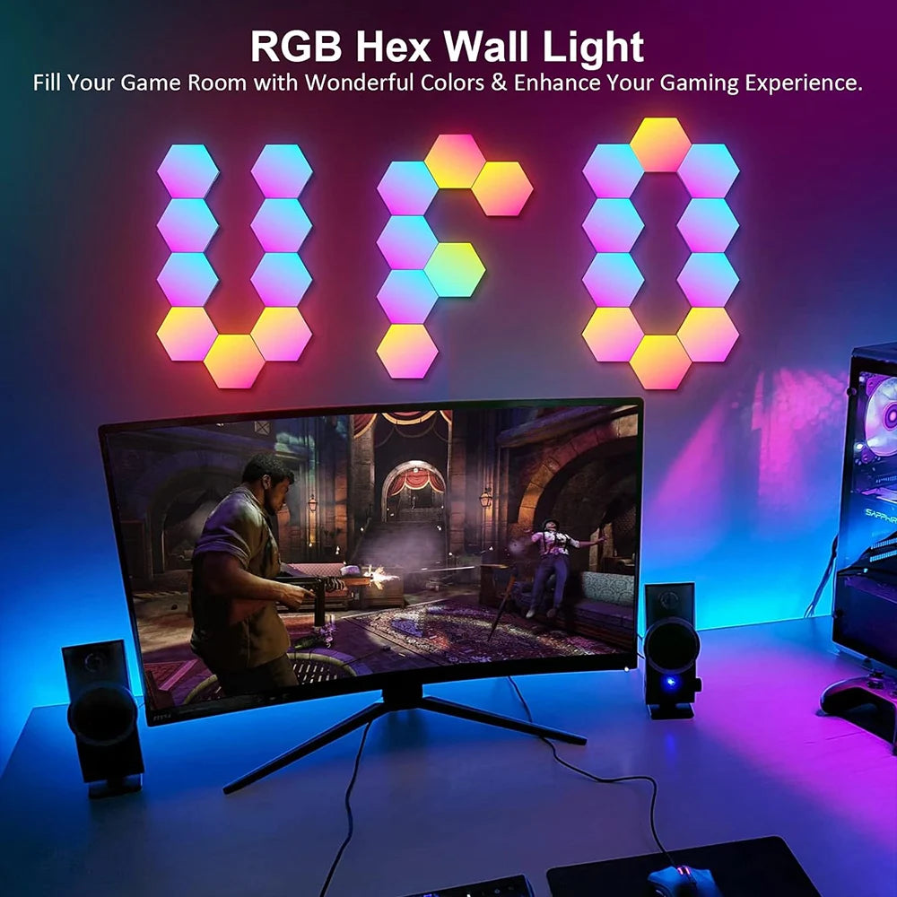 RGB Hexagon LED Wall Light