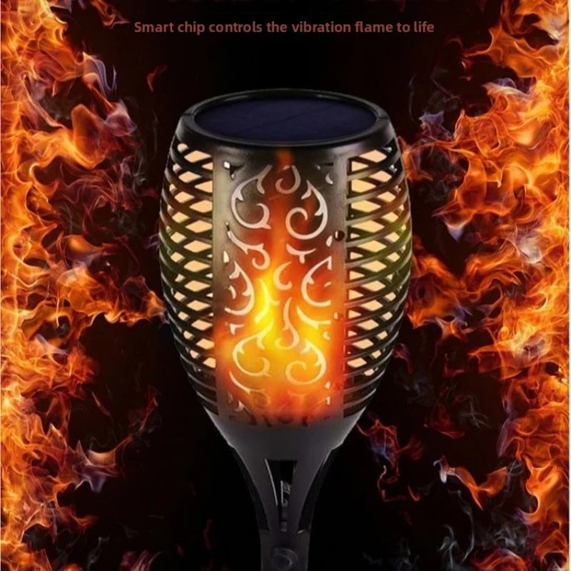 12 LED Solar Flame Garden Light