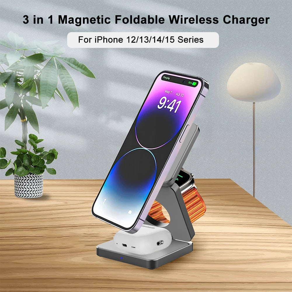 3 in 1 Magnetic Wireless Charging Station