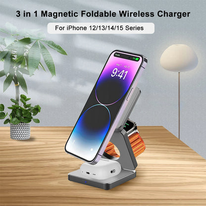 3 in 1 Magnetic Wireless Charging Station