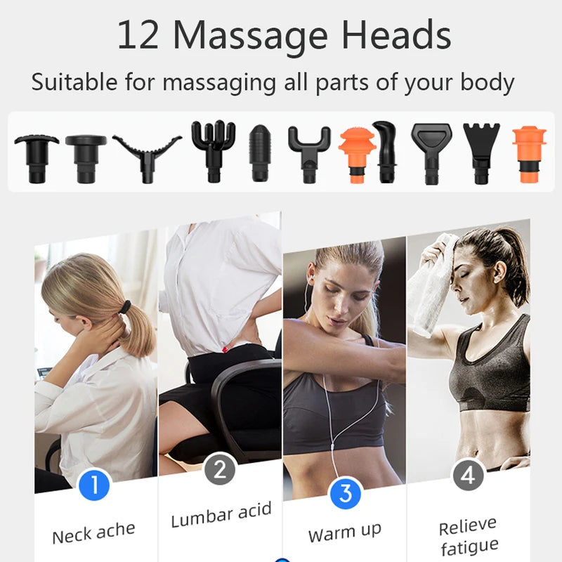 Professional 12-Head Massage Gun