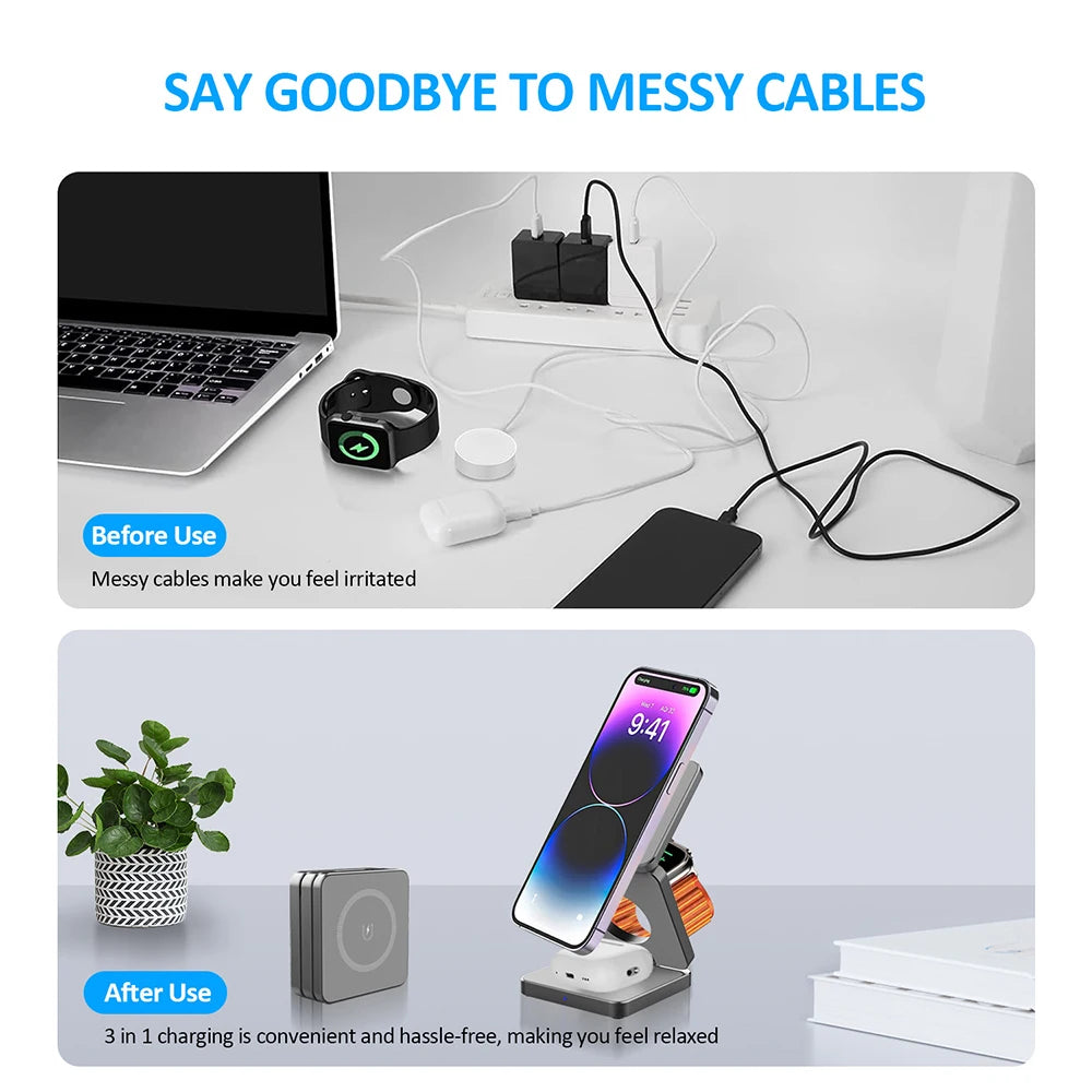 3 in 1 Magnetic Wireless Charging Station