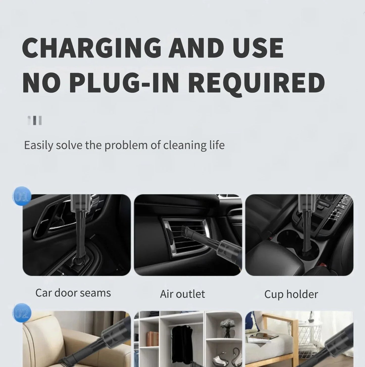 Mini Cordless Car Vacuum Cleaner