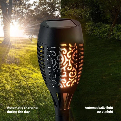 12 LED Solar Flame Garden Light