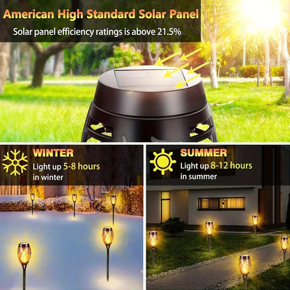 12 LED Solar Flame Garden Light