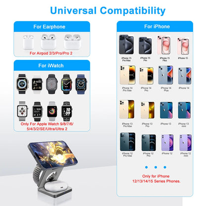 3 in 1 Magnetic Wireless Charging Station