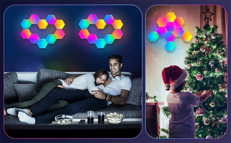 RGB Hexagon LED Wall Light
