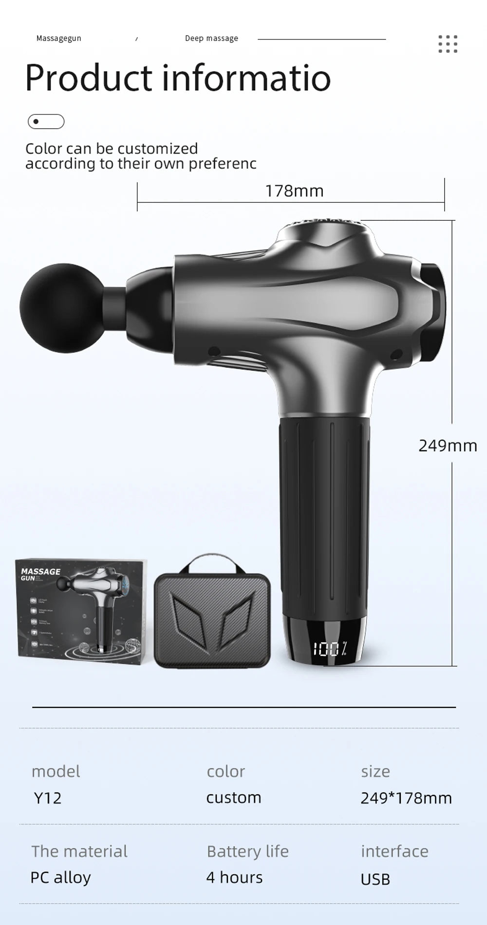 Professional 12-Head Massage Gun