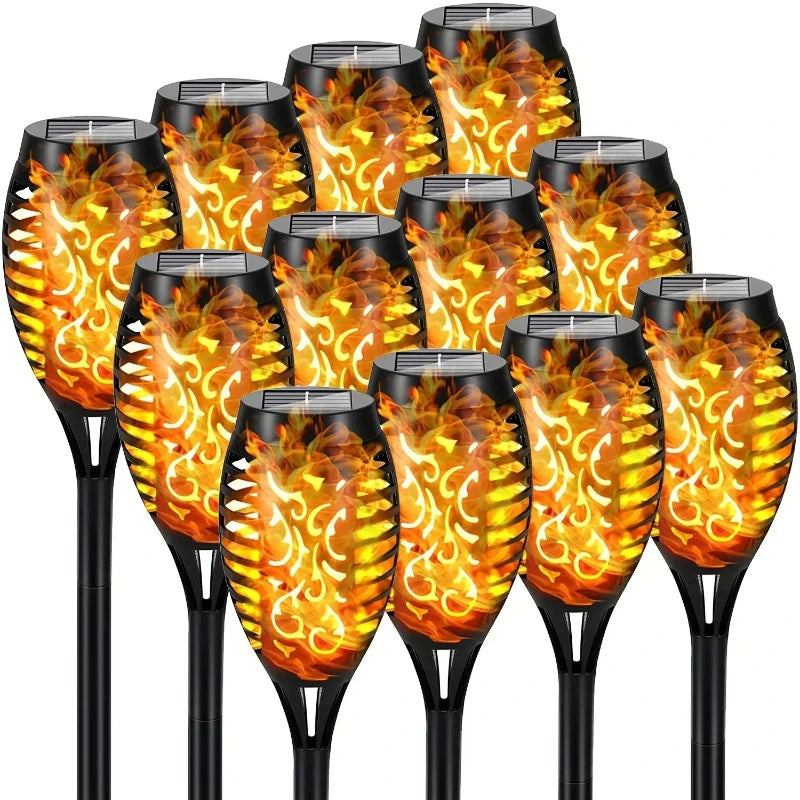 12 LED Solar Flame Garden Light