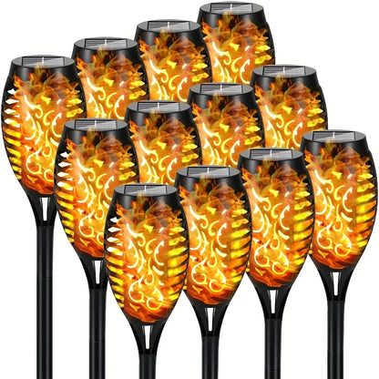 12 LED Solar Flame Garden Light