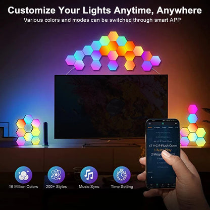 RGB Hexagon LED Wall Light