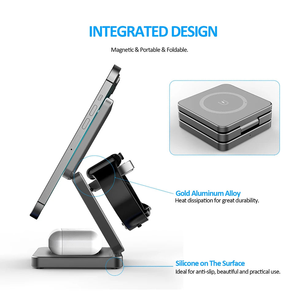 3 in 1 Magnetic Wireless Charging Station