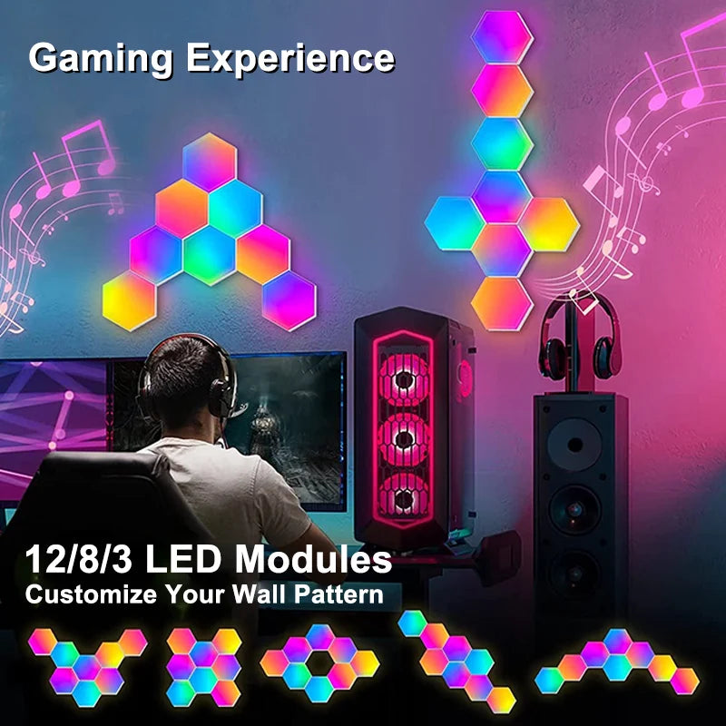 RGB Hexagon LED Wall Light