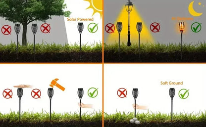 12 LED Solar Flame Garden Light