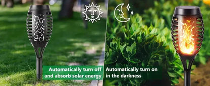 12 LED Solar Flame Garden Light